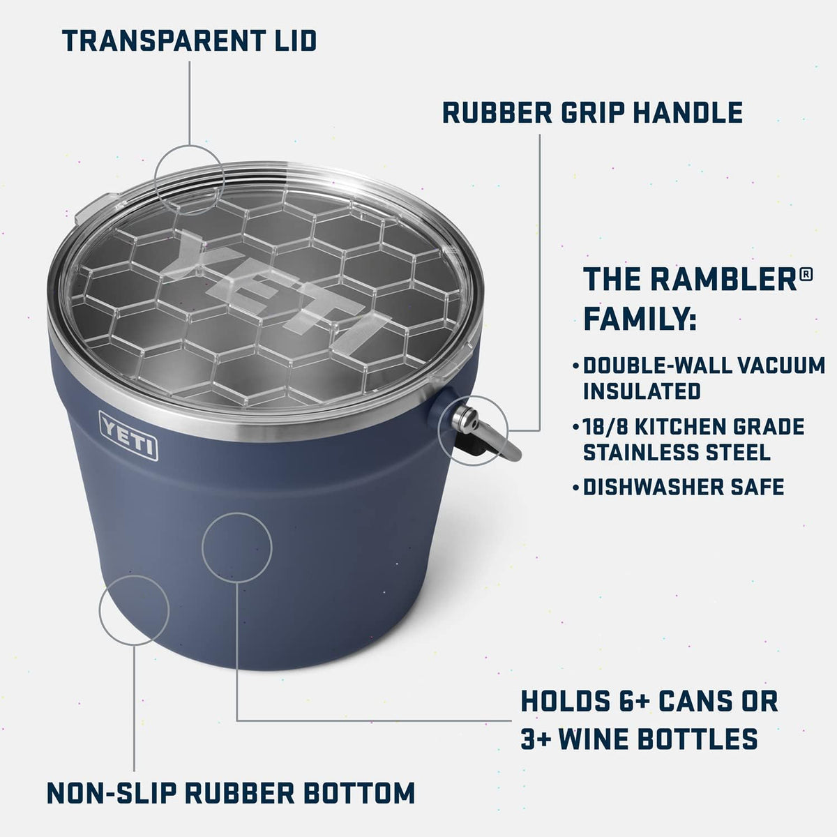 YETI Rambler Beverage Bucket cubeta para bebidas color blanco - vista 4
