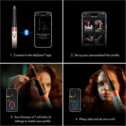 Dyson Airwrap i.d.™ Curly+Coily de cerámica rosa y oro rosa