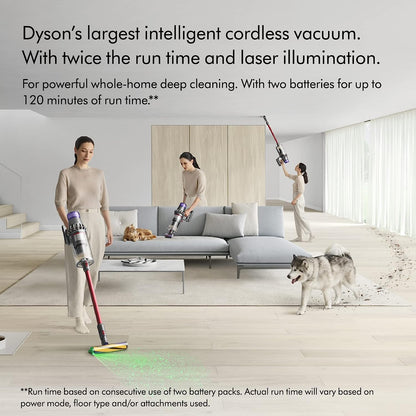 Dyson Outsize+ Aspiradora inalámbrica, níquel/Rojo