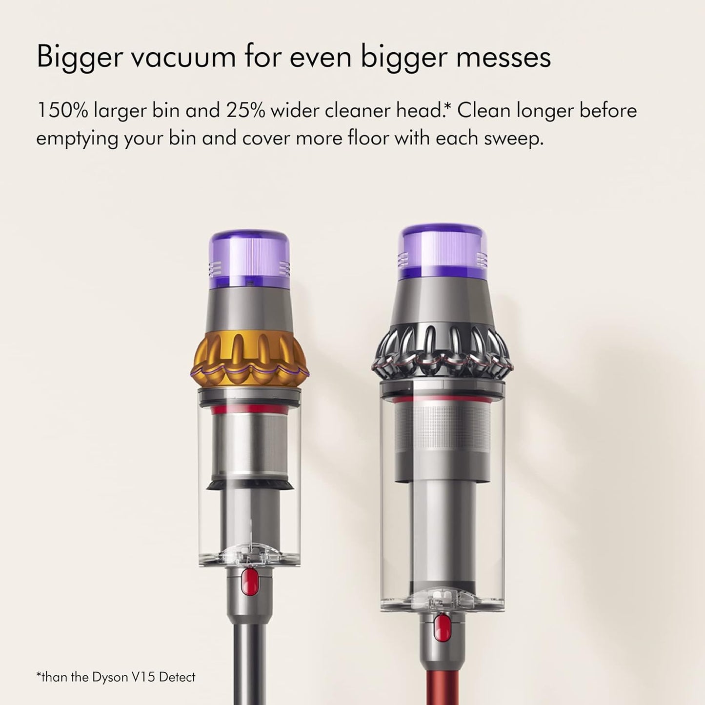 Dyson Outsize+ Aspiradora inalámbrica, níquel/Rojo