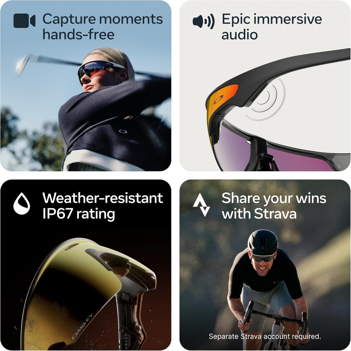 Oakley Meta Vanguard - con Meta AI y compatibilidad de Audio, Foto y Video - Black, Prizm™ 24K Lens