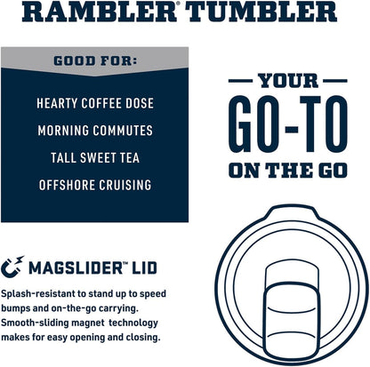 YETI Rambler 20 oz Stainless Steel Vacuum Insulated Tumbler w/MagSlider Lid Wild Vine Red