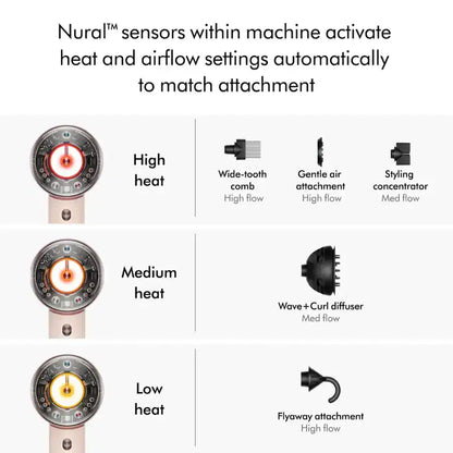 Dyson Supersonic Nural™ - Secador de pelo recto y ondulado (cerámica rosa/oro rosa