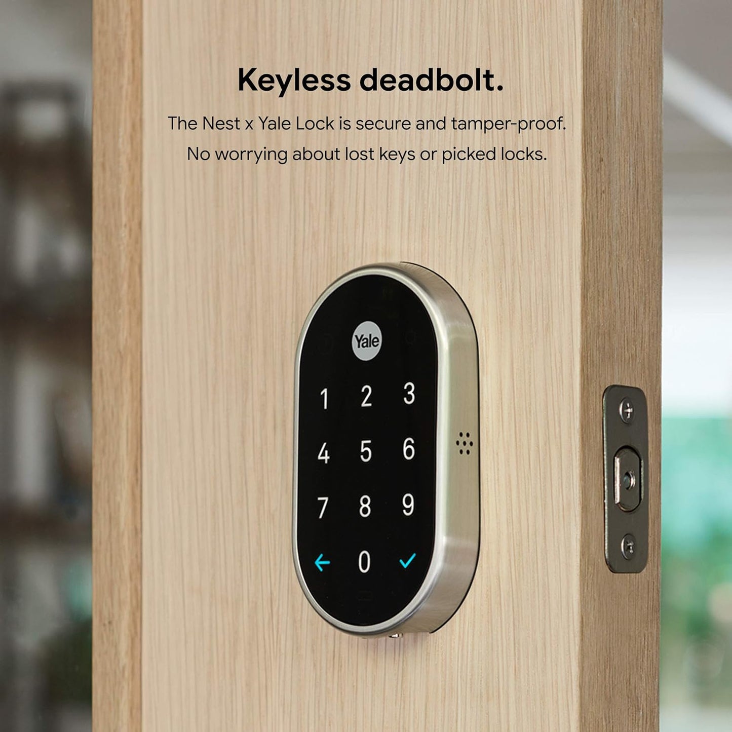 Google Nest x Yale Lock with Nest Connect, Satin Nickel