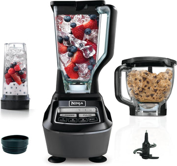 Ninja Sistema de Cocina 3 en 1 BL770AMZ 1500 W, licuadora XL, personal y procesador - Negro
