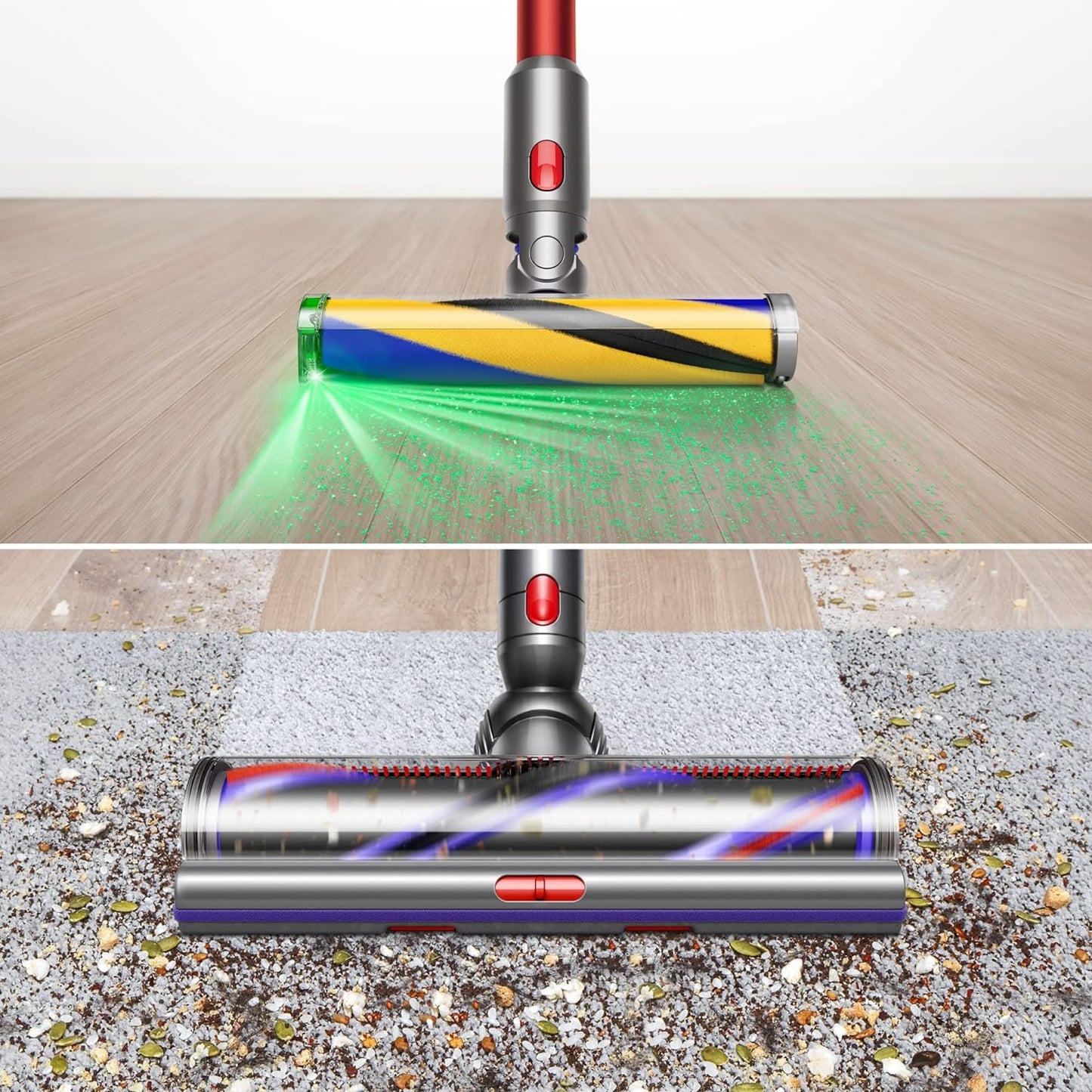 Dyson Outsize+ Aspiradora inalámbrica, níquel/Rojo