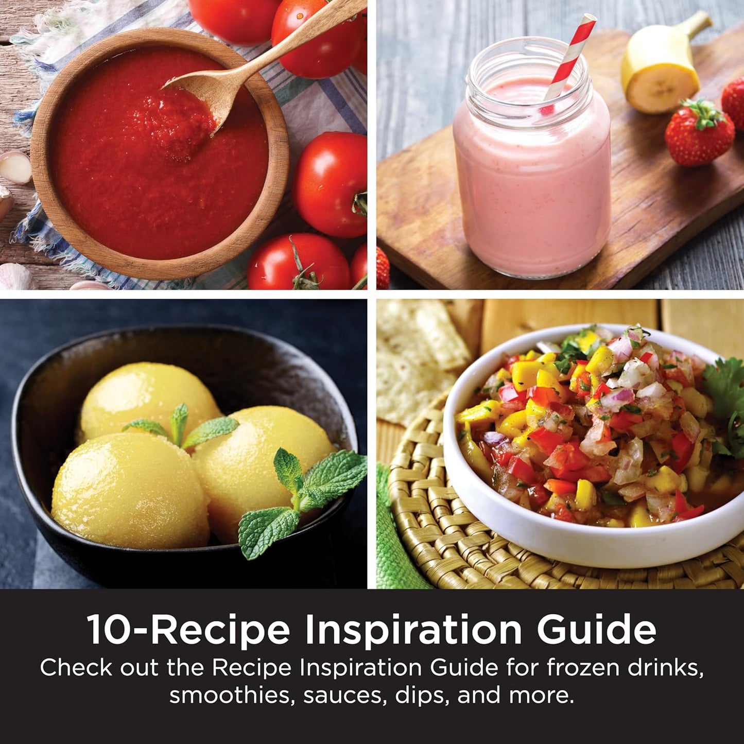 NINJA Licuadora Profesional, 1200 Vatios, Programa Auto-iQ, Cuchillas Total Crushing, Jarra de Licuadora de 72 Oz, 4 Velocidades, Licuados y Bebidas Congeladas, Negro, BR201AMZ