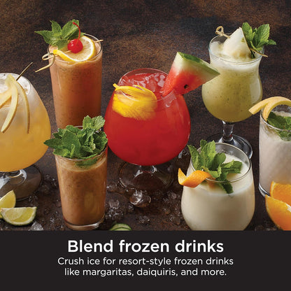 NINJA Licuadora Profesional, 1200 Vatios, Programa Auto-iQ, Cuchillas Total Crushing, Jarra de Licuadora de 72 Oz, 4 Velocidades, Licuados y Bebidas Congeladas, Negro, BR201AMZ