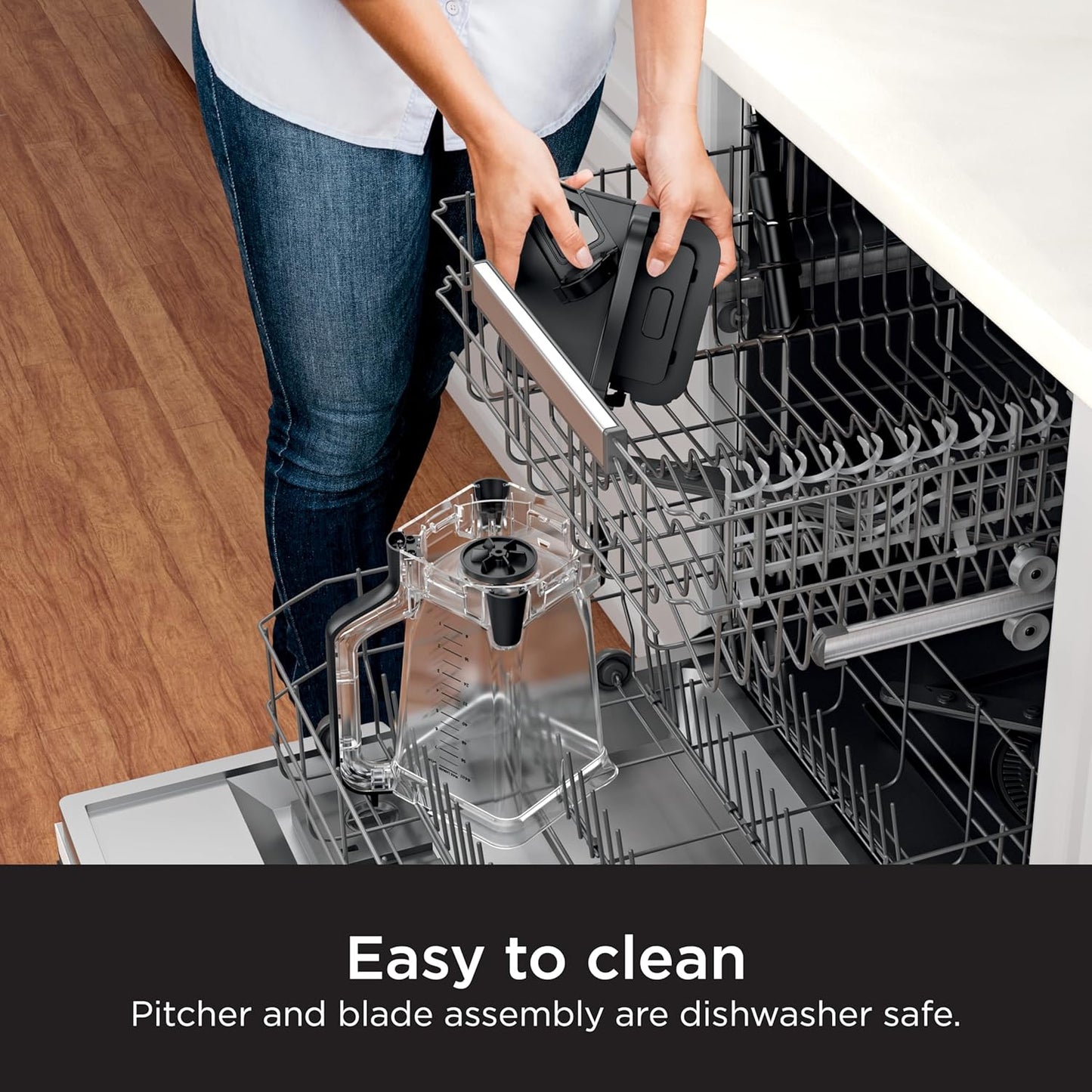 NINJA Licuadora Profesional, 1200 Vatios, Programa Auto-iQ, Cuchillas Total Crushing, Jarra de Licuadora de 72 Oz, 4 Velocidades, Licuados y Bebidas Congeladas, Negro, BR201AMZ