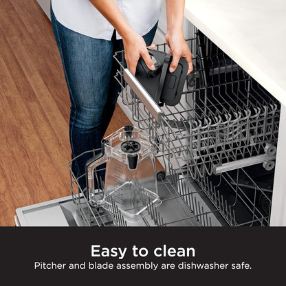 NINJA Licuadora Profesional, 1200 Vatios, Programa Auto-iQ, Cuchillas Total Crushing, Jarra de Licuadora de 72 Oz, 4 Velocidades, Licuados y Bebidas Congeladas, Negro, BR201AMZ