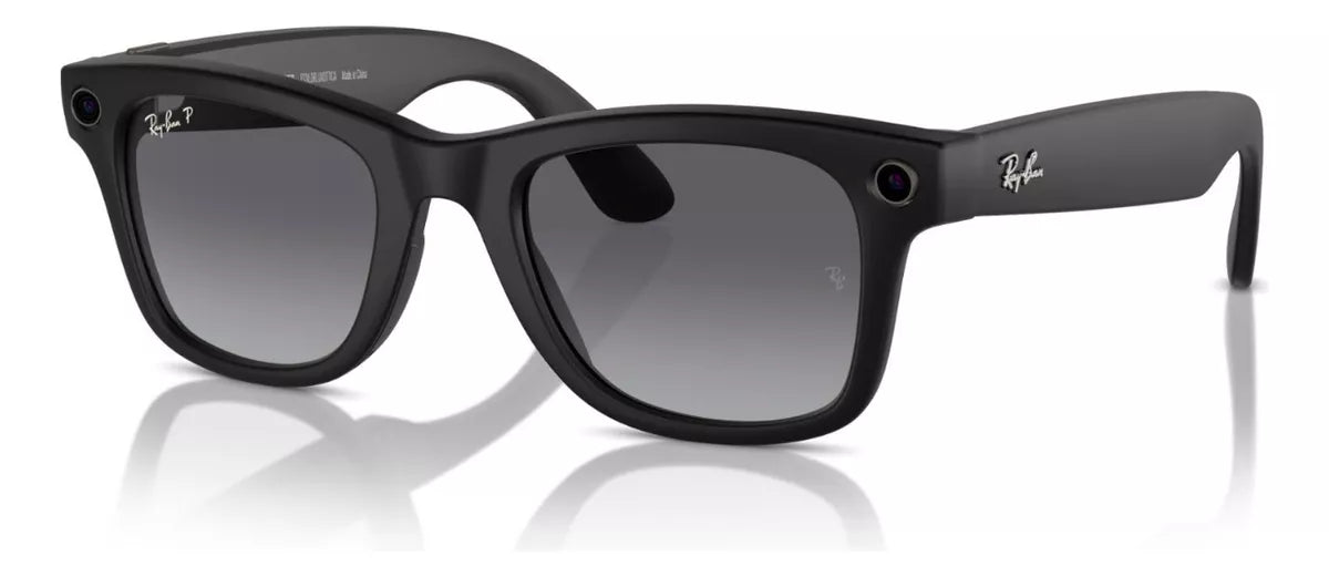 Lentes inteligentes Ray-Ban Meta Wayfarer Gen 1 en negro mate con micas polarizadas grafito degradado – foto 2