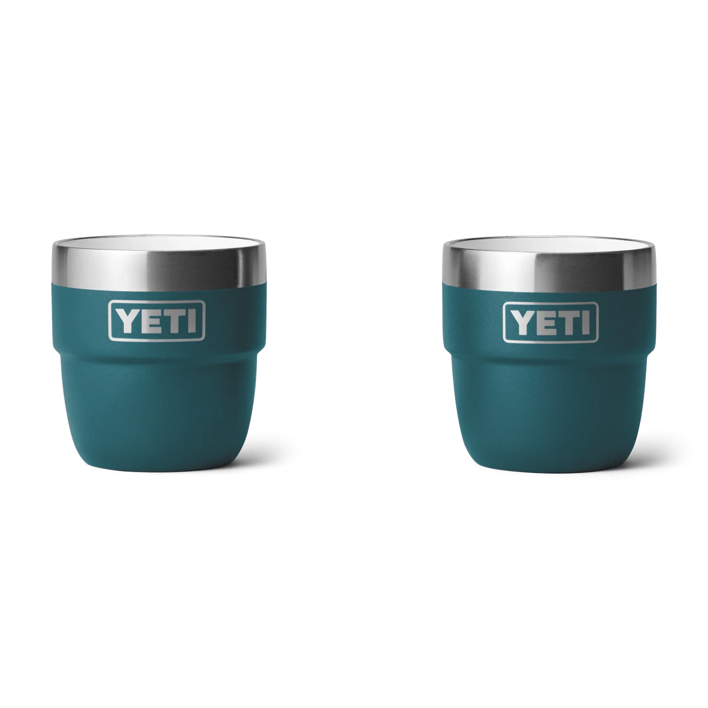 YETI Rambler Taza apilable de 4 onzas, acero inoxidable, taza de café expreso/café, paquete de 2 - Azul Agave
