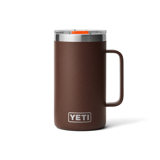 YETI Rambler Taza de 24 onzas, aislada al aspiradora, acero inoxidable con tapa MagSlider, color café