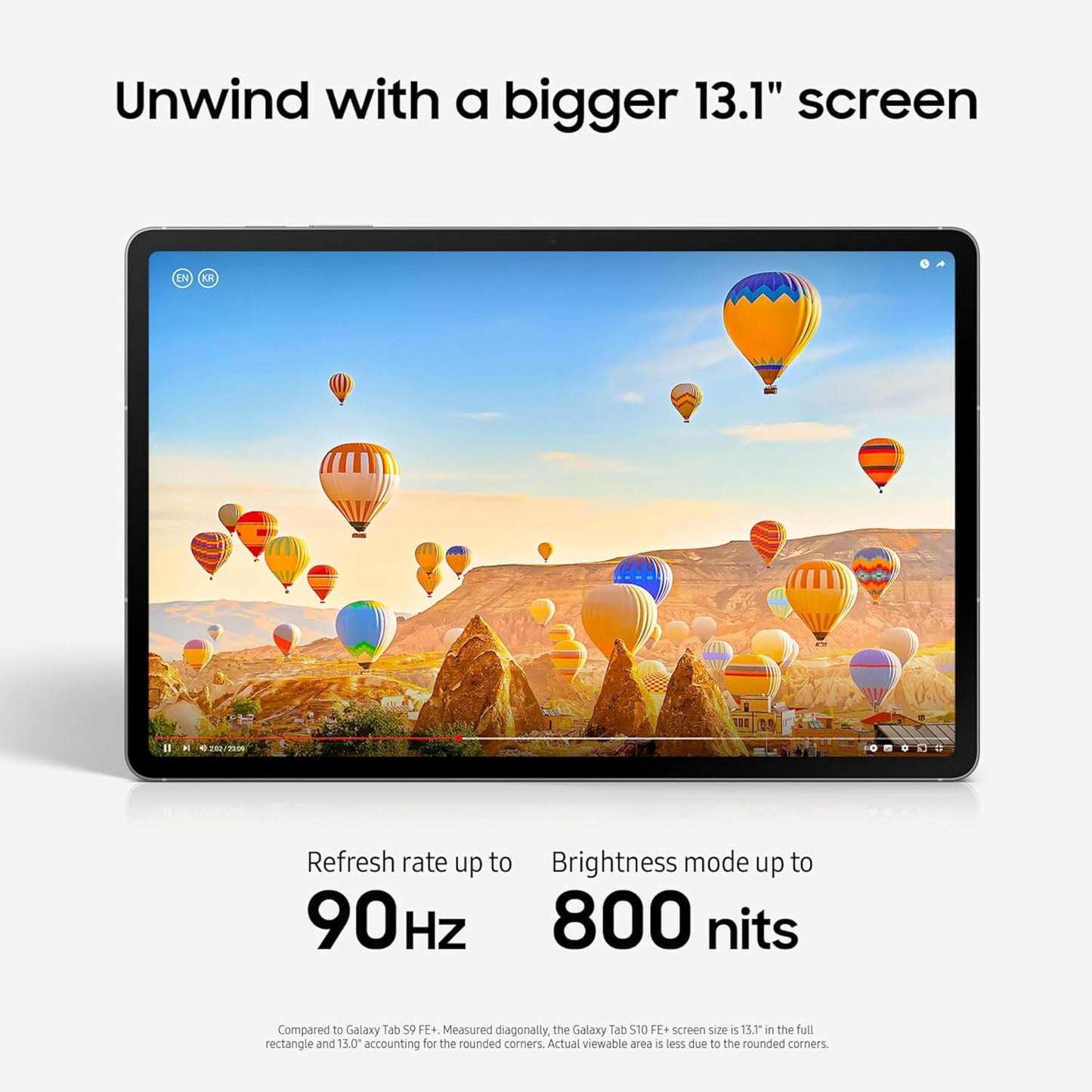Samsung Galaxy Tab S10 FE+ 13.1" 256GB WiFi Android Tablet visualización Grande, batería de Larga duración, procesador Exynos 1580, IP68, Resistente al Agua, actualización de 90 Hz, S Pen para Tomar
