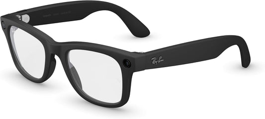 Ray-Ban Meta Wayfarer (Gen 2) con Meta AI, captura de fotos y videos, batería de mayor duración - Negro mate, micas transparentes