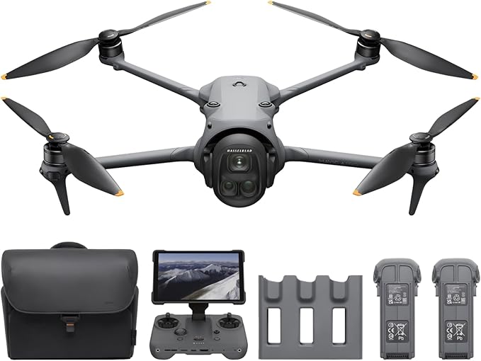 Pack para Creadores DJI Mavic 4 Pro 512 GB con DJI RC Pro 2, 4K dron tricámara insignia con cámara Hasselblad de 100 MP y sensor CMOS 4/3, 51 min de tiempo de vuelo, tres baterías, centro de carga