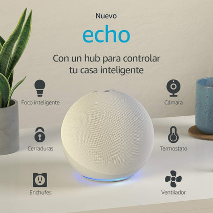 Amazon Echo 4th Gen con asistente virtual Alexa color glacier white