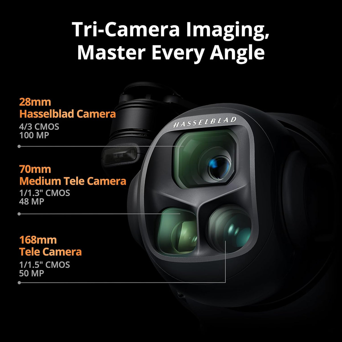 Pack para Creadores DJI Mavic 4 Pro 512 GB con DJI RC Pro 2, 4K dron tricámara insignia con cámara Hasselblad de 100 MP y sensor CMOS 4/3, 51 min de tiempo de vuelo, tres baterías, centro de carga