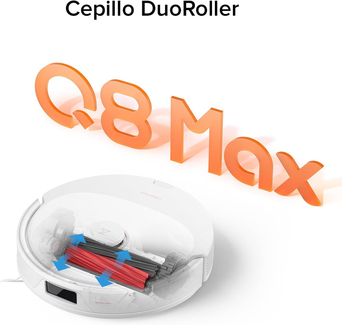 Roborock Q8 MAX Robot Aspirador y trapeador, 5500 Pa de Fuerte succión, navegación Lidar, Evitar obstáculos, mapeo de Varios Niveles, Perfecto para Pelo de Mascotas,Blanco