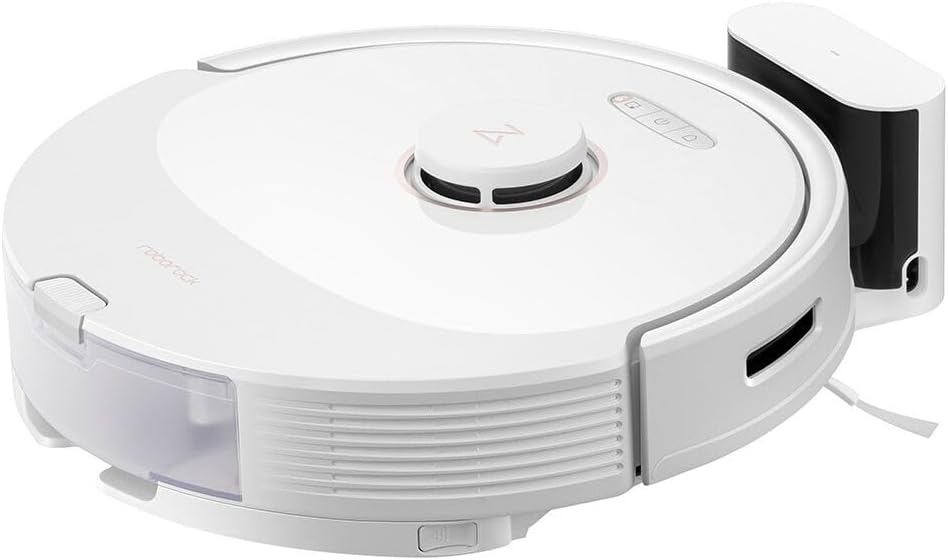 Roborock Q8 MAX Robot Aspirador y trapeador, 5500 Pa de Fuerte succión, navegación Lidar, Evitar obstáculos, mapeo de Varios Niveles, Perfecto para Pelo de Mascotas,Blanco