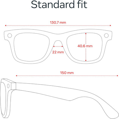 Ray-Ban Meta Wayfarer (Gen 2) con Meta AI, captura de fotos y videos, batería de mayor duración - Negro mate, micas transparentes