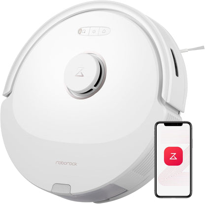 Roborock Q8 MAX Robot Aspirador y trapeador, 5500 Pa de Fuerte succión, navegación Lidar, Evitar obstáculos, mapeo de Varios Niveles, Perfecto para Pelo de Mascotas,Blanco